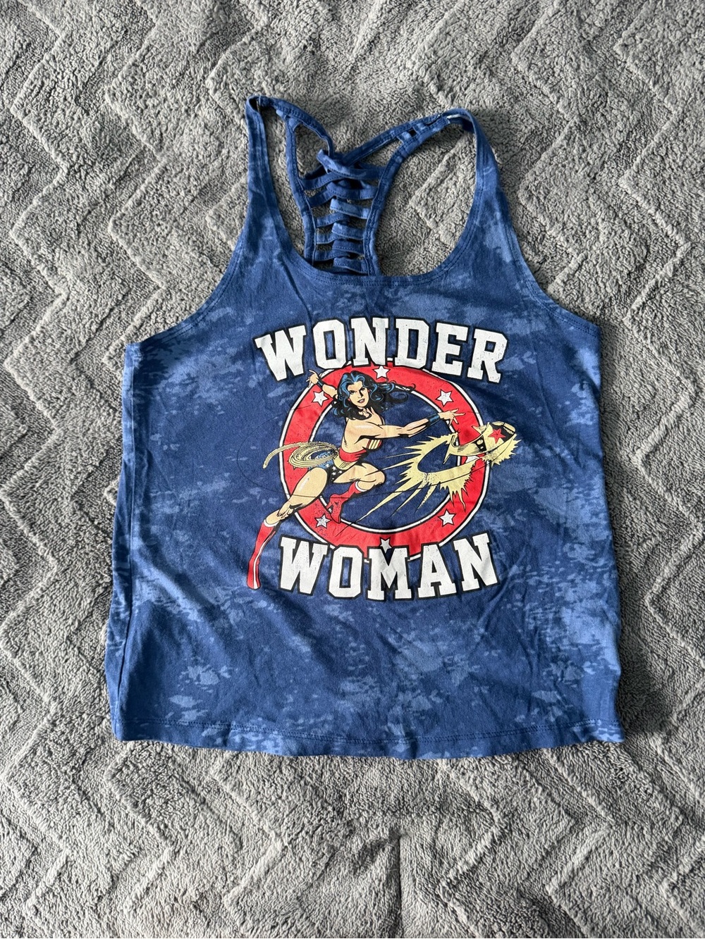 Navy Tie-Dye Racerback Graphic Tank Top